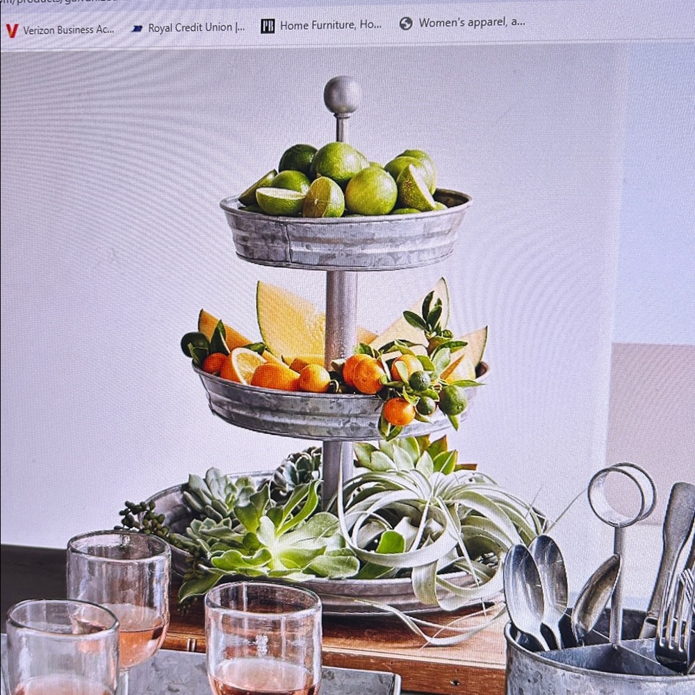 A galvanized pottery barn tiered stand - Picture 5 of 9